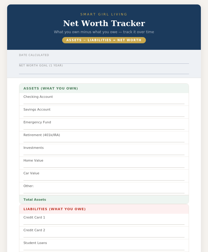 Net Worth Tracker