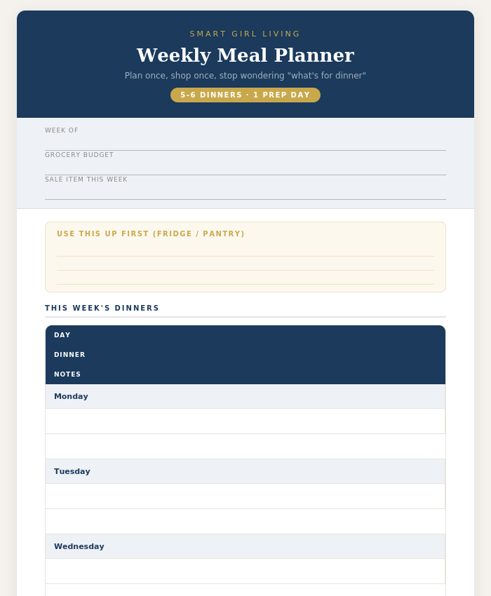 Weekly Meal Planner